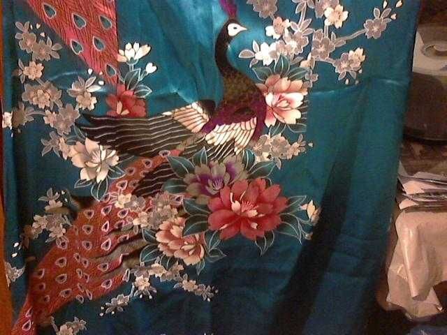 Платье шёлковое голубое в китайском стиле