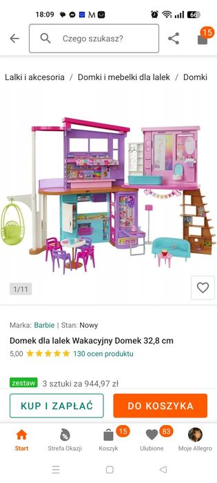 Domek dla lalek barbie