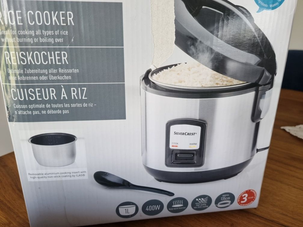 Nowy silvercrest ricecooker parowar do gotowania ryżu, warzyw i ryb