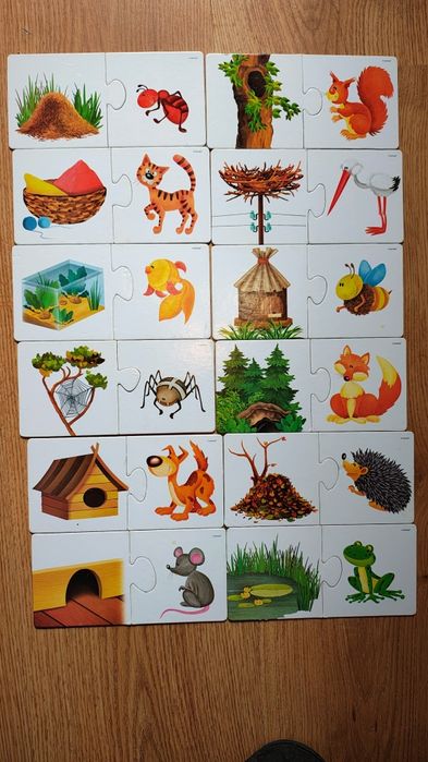 Puzzle dla najmłodszych. Zwierzęta i ich domy