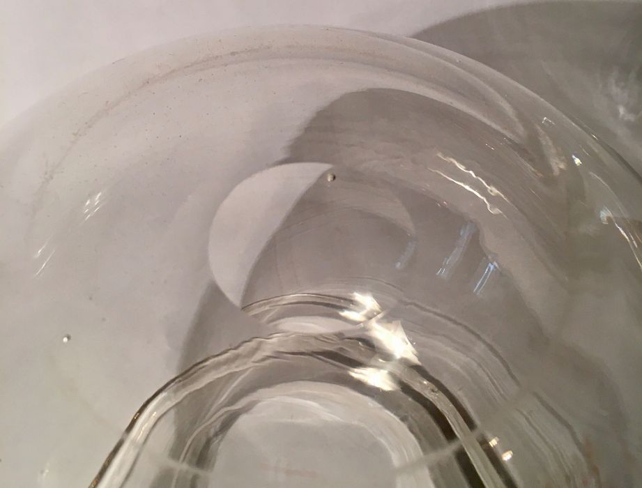 VASO/AQUÁRIO - vidro - antigo - 19 x 19,5 cm/s - 1150 g