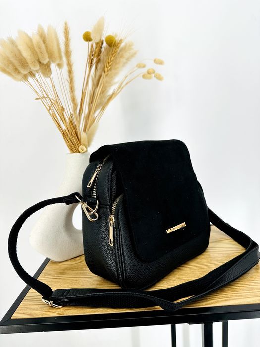 Nowa modna torebka mała klapa zamsz Marco contti