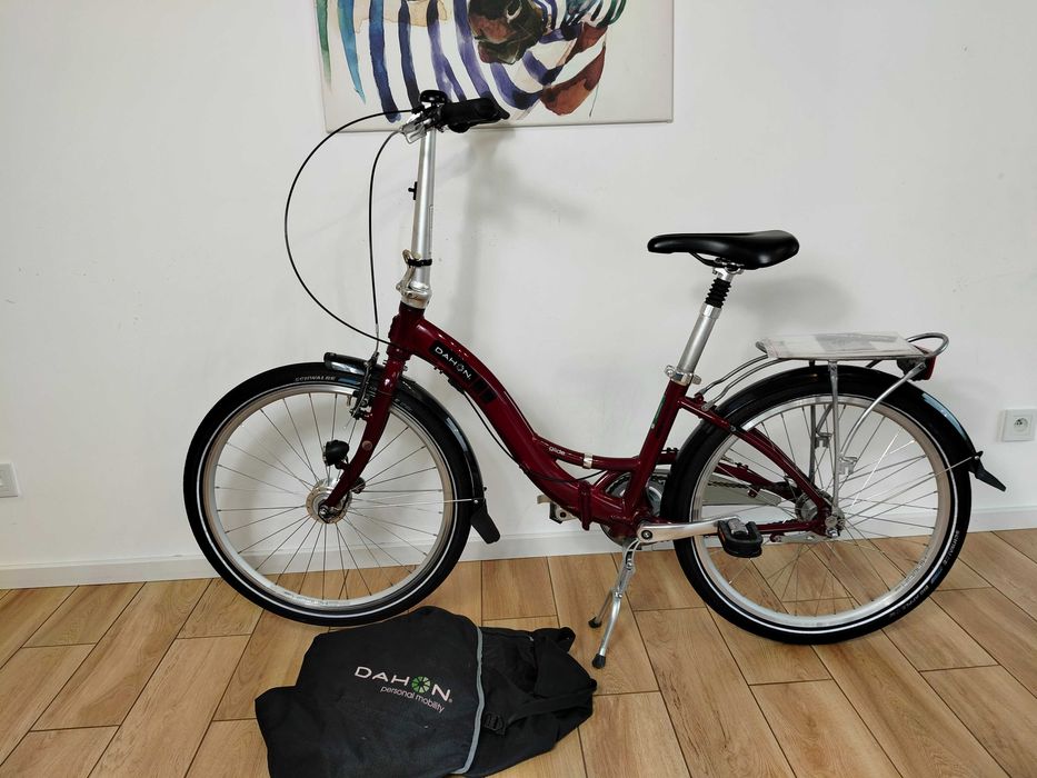 Rower składak Dahon GLIDE 7 koła24" + futerał Bordo połysk Jak NOWY