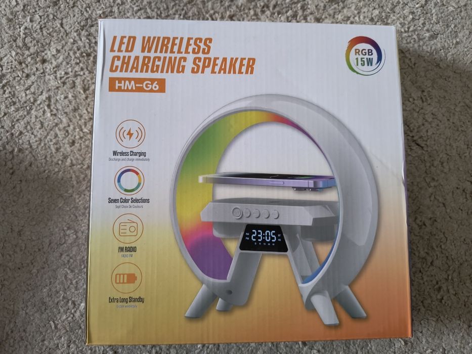 4W1 LAMPKA LED ŁADOWARKA BEZPRZEWODOWA IQ  głośnik, bluetooth, budzik