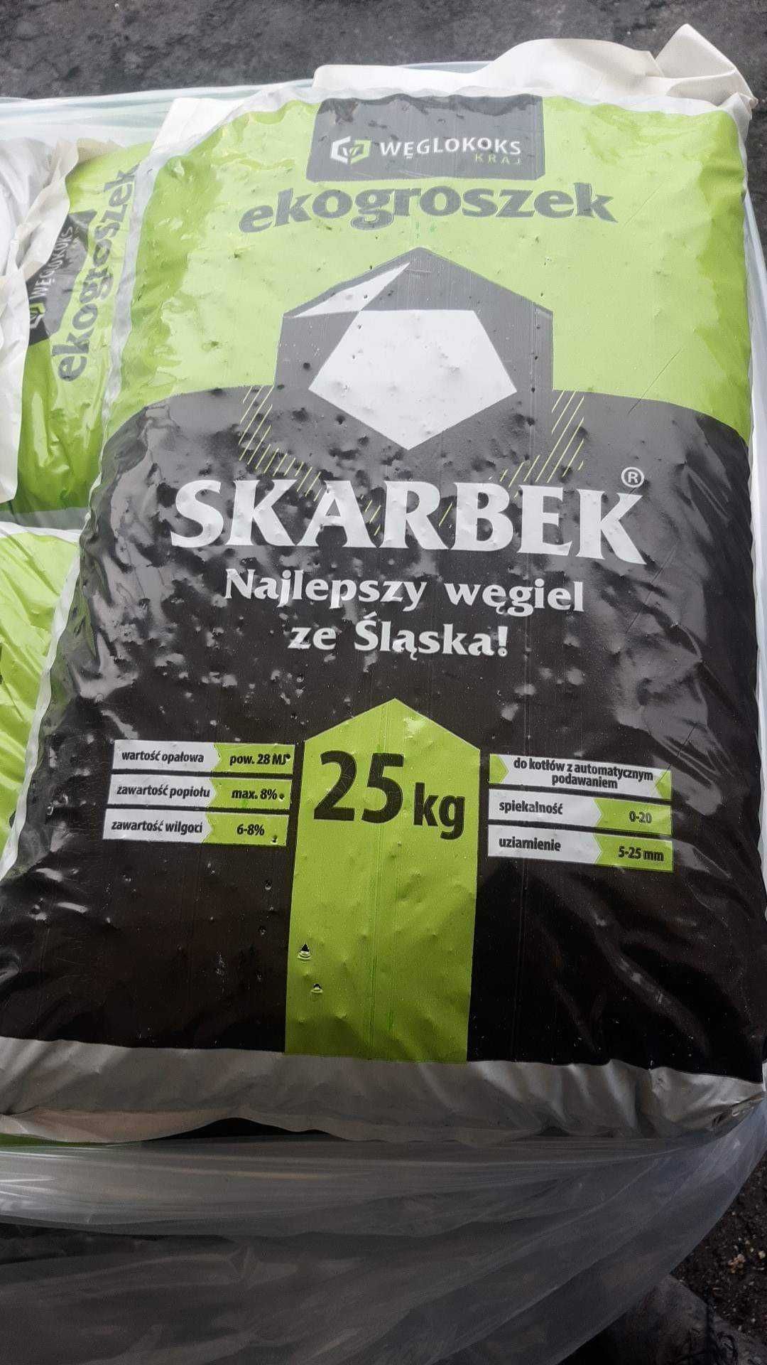 Oryginalnie Pakowany 25kg EKOGROSZEK SKARBEK bobrek CIEPŁY DOM !