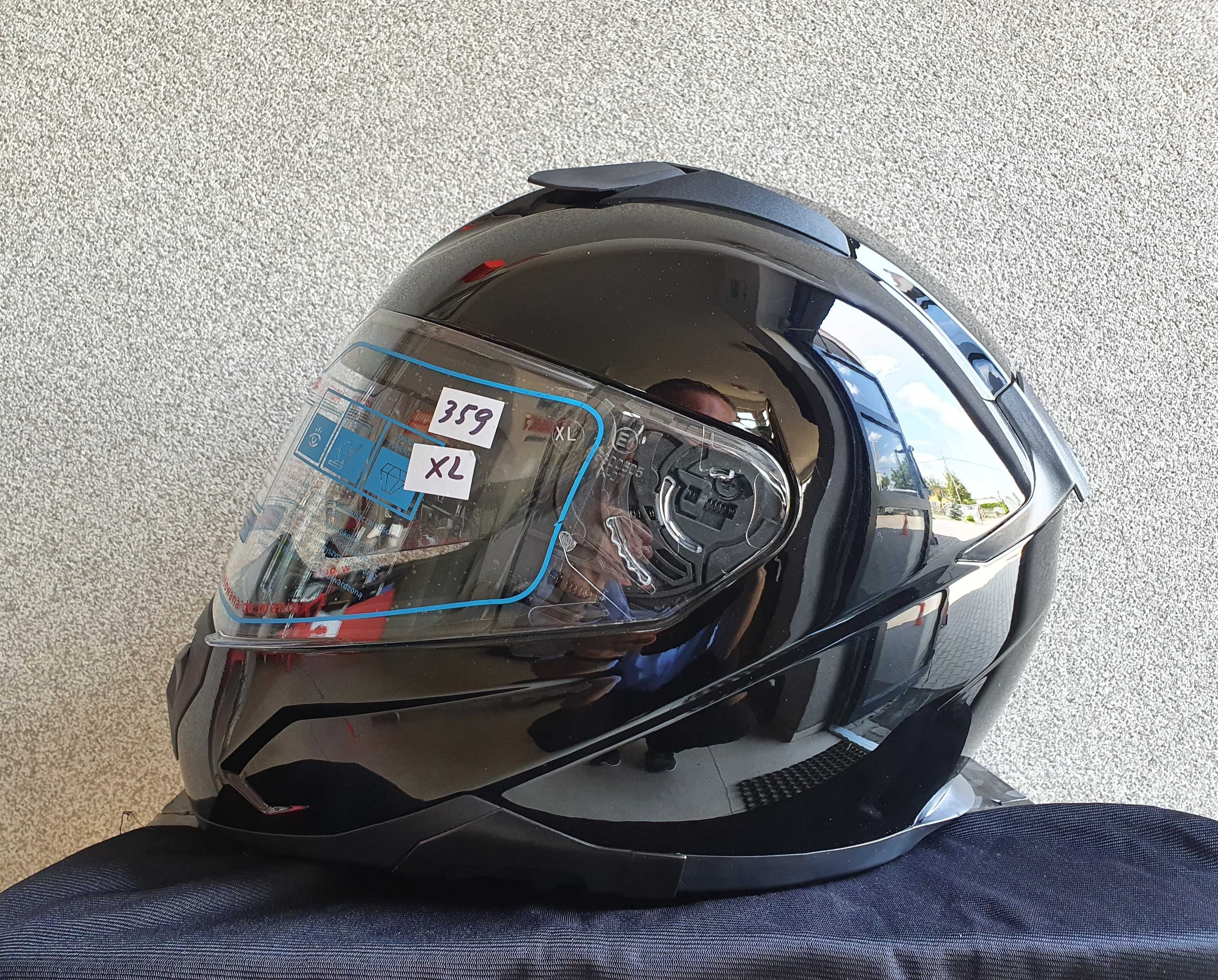 Kask motocyklowy integralny Ispido - czarny/błysk XL