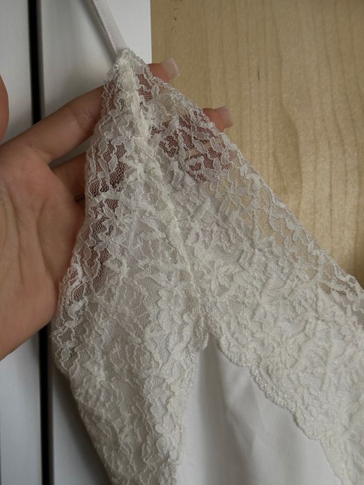 Białe koronkowe body, z dzianiny rozmiar S