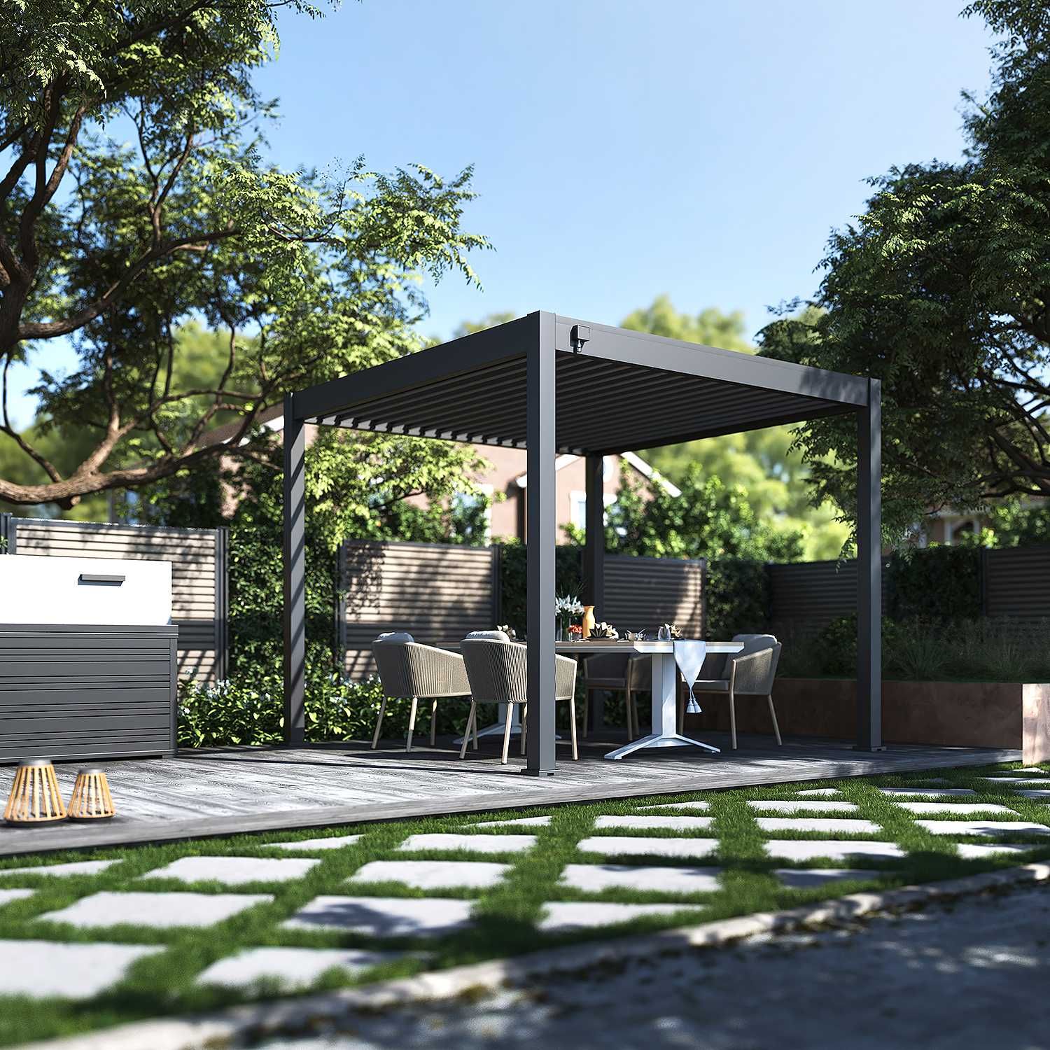 Pergola aluminiowa zadaszenie żaluzjowe - wolnostojąca