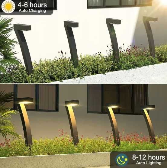 4x Lampa Solarna Wbijana Nowoczesna Wodoodporna Lampy Ogrodowe SOLARNE