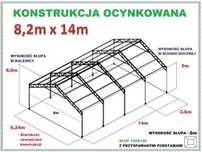 Nowa KONSTRUKCJA WIATA OCYNKOWANA 8x14 Garaż Magazyn Hala Rolna