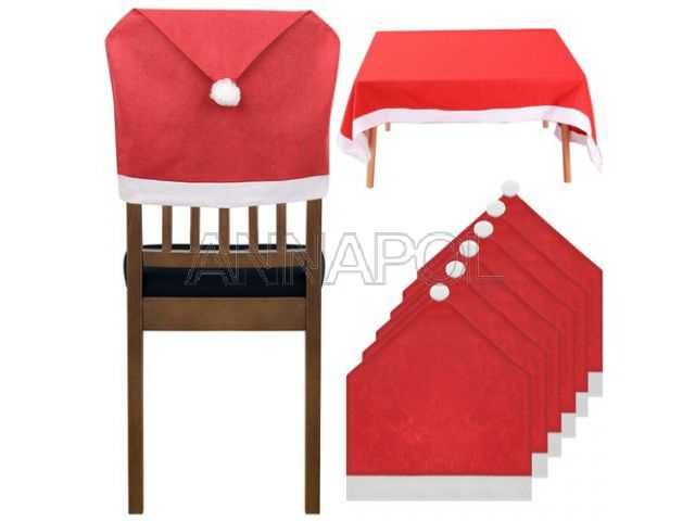 pokrowiec na krzesło 6 szt plus obrus 172/130 cm