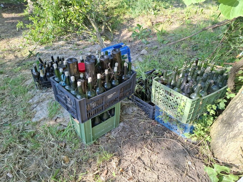 Garrafas de vinho e cerveja