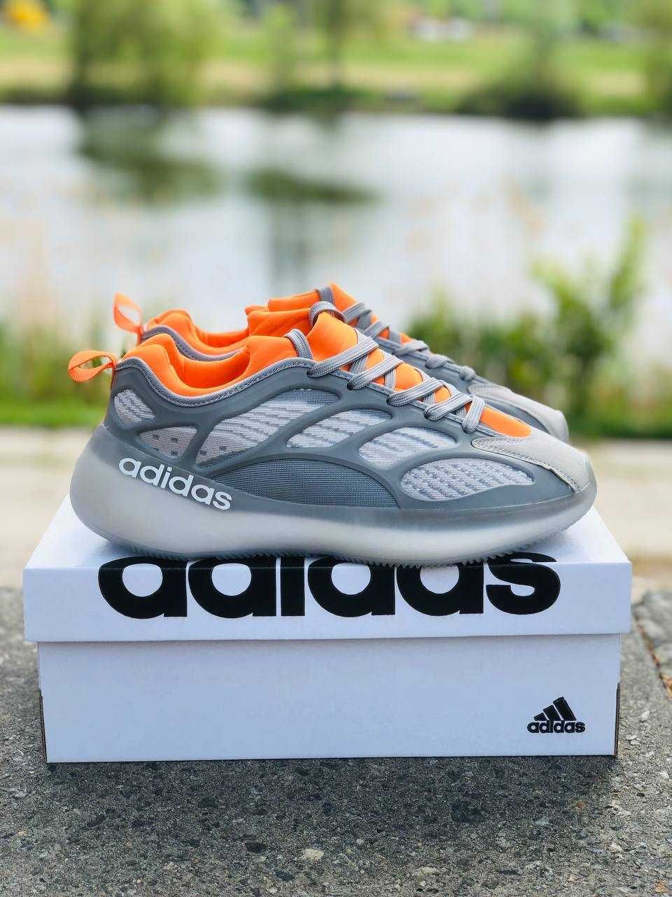 Кросівки Adidas чоловічі Gray\Orange. Универсальные Адидас кроссовки