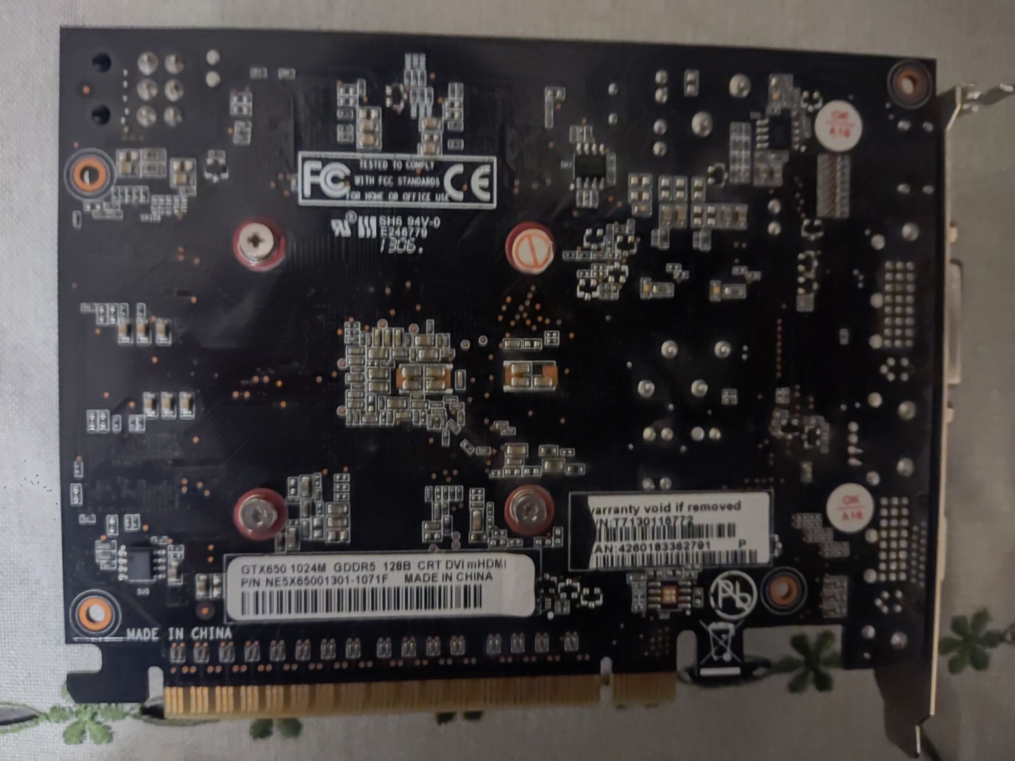 Karta Graficzna GeForce GTX650.    1024MB 128bit PCI-E DDR5