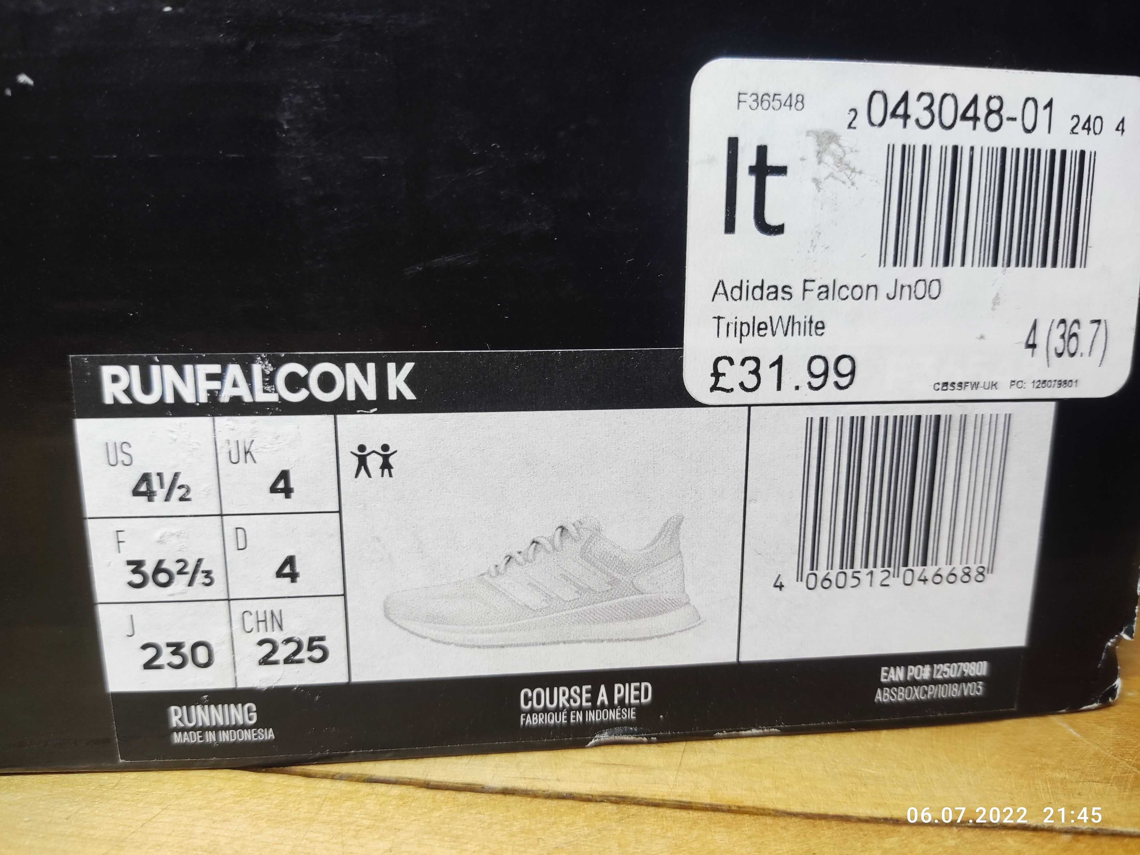 Кросівки ADIDAS Runfalcon K (оригінал нові) 36,5