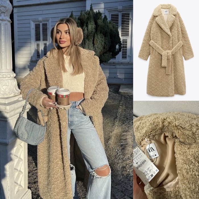 Шуба zara довга максі хс с