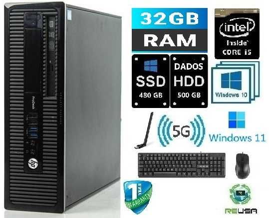 Pc-HP-800G1 - 4ªG. i5-4570-3.2G|32G|SSD480+HD500|5G|KIT|HDMI|W10/W11