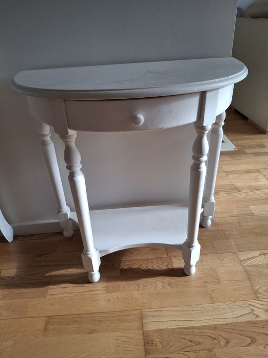 Konsola drewniana bielona