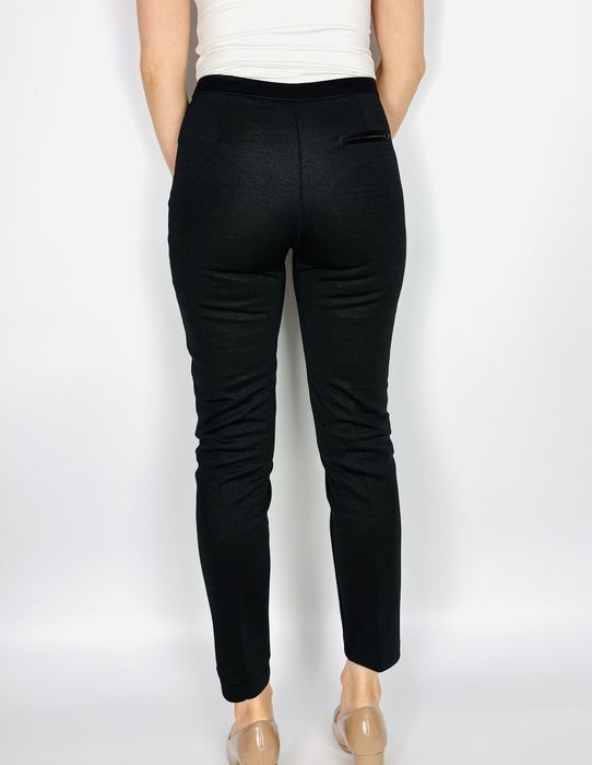Czarne połyskujące spodnie slim XS 34 H&M