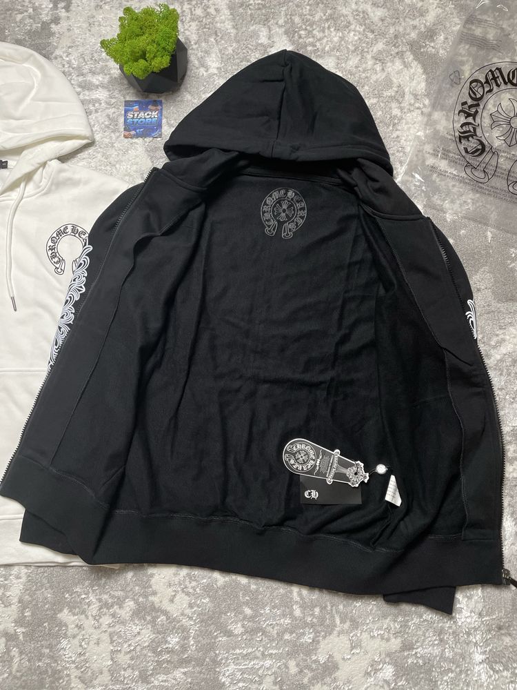 Кофта Chrome Hearts / S розмір / Біла та Чорна Зіпка