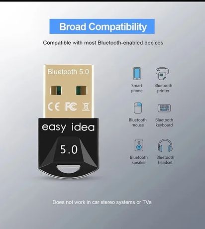 USB Bluetooth 5.0 Easy Idea блютуз адаптер для ПК на чипе RTL8761B