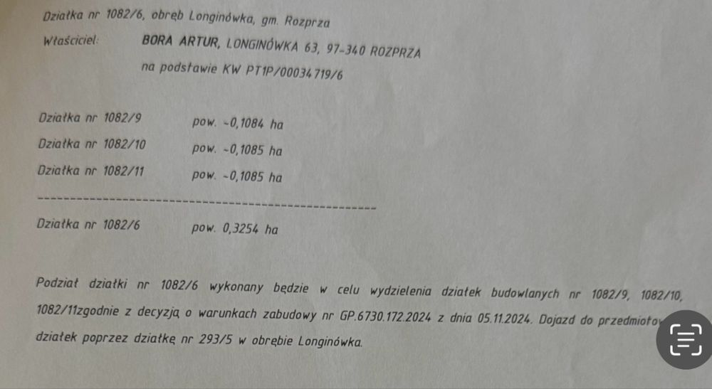 Działka budowlana - Longinówka, gm. Rozprza, pow. Piotrkowski