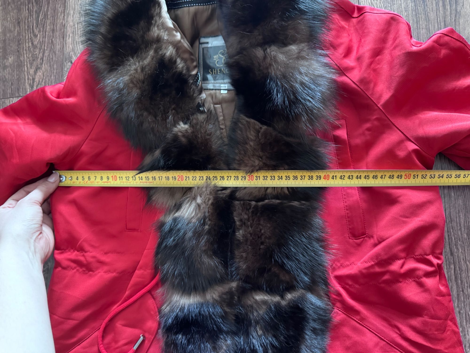 Nowa PARKA z naturalnym obszyciem futra lisa w SOBOLOWYM KOLORZE