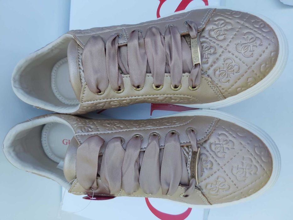 SP Nowe Sneakersy GUESS perłowe półbuty tenisówki 36