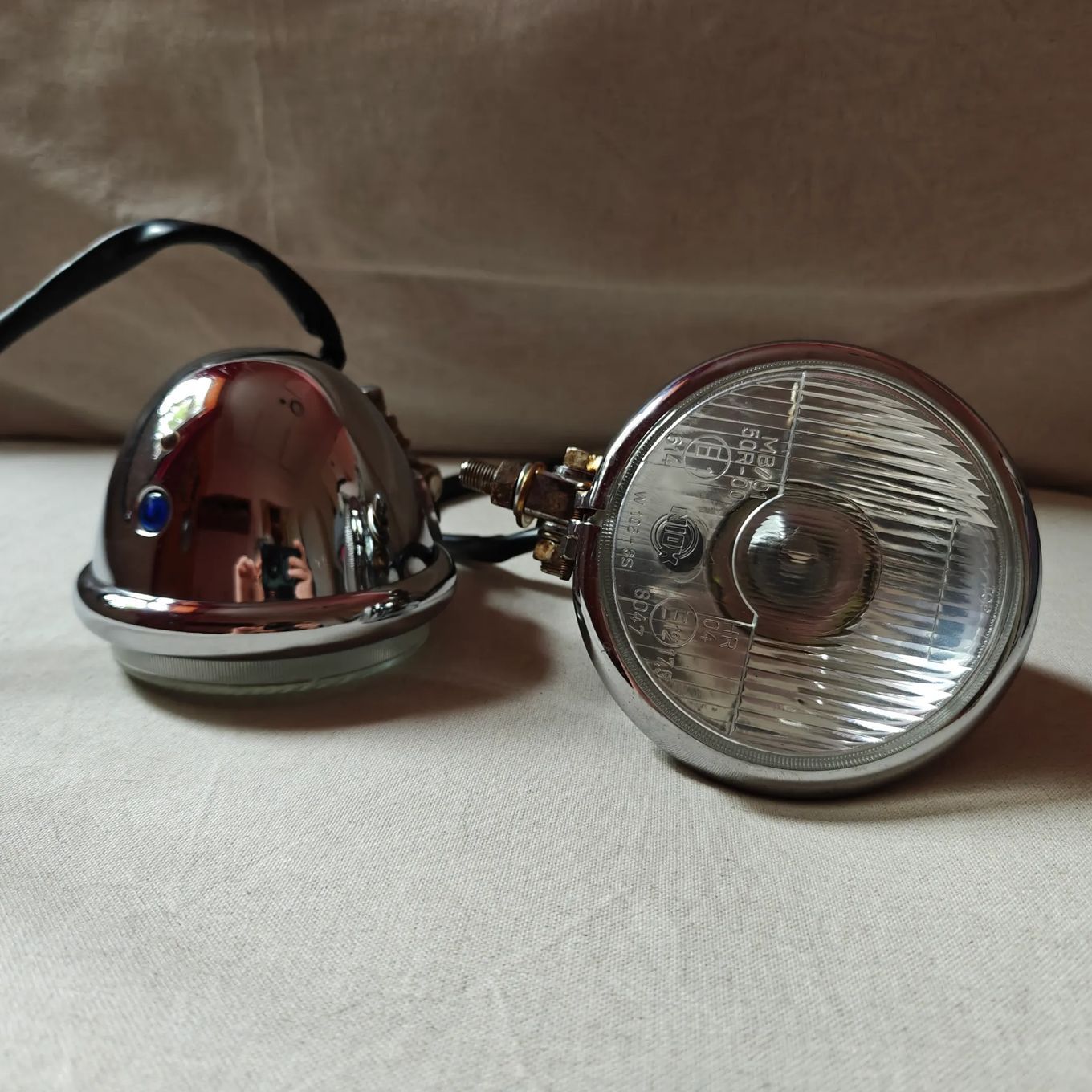 Lampa reflektor przedni chrom Harley Davidson chopper Niox W 105-3S