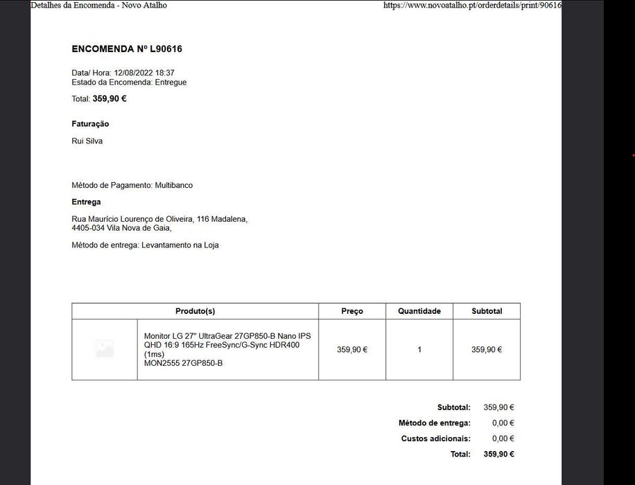 LG 27" UltraGear 27GP850-B Nano IPS Monitor, QHD, 16:9, 165Hz, HDR400 (1ms)64298032085889121