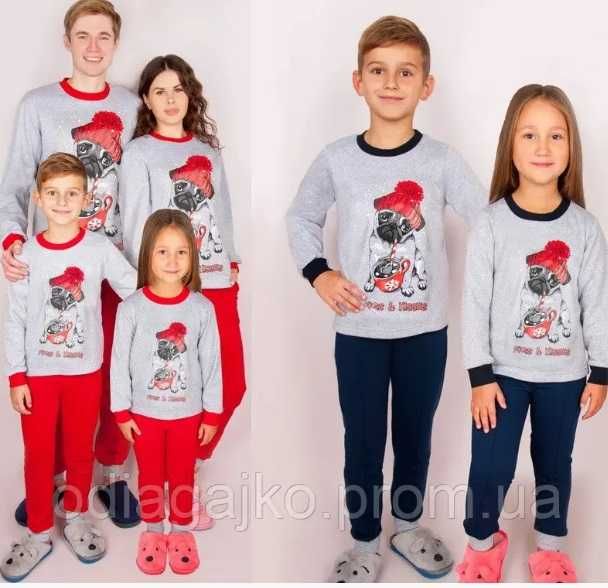 Новорічні дитячі піжами фемілі лук нові