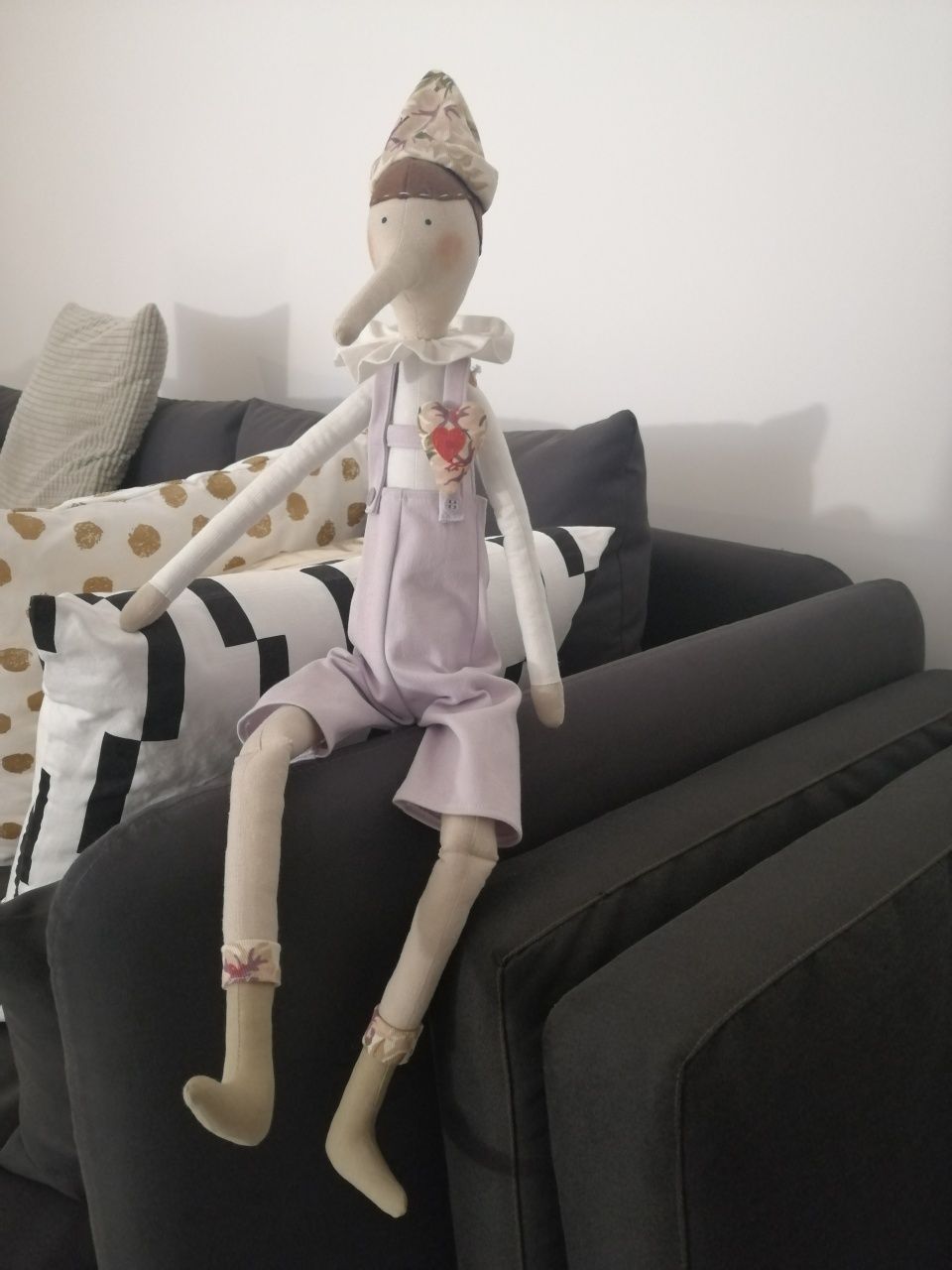 Lalka z charakterem :) pajac tilda Pinokio handmade