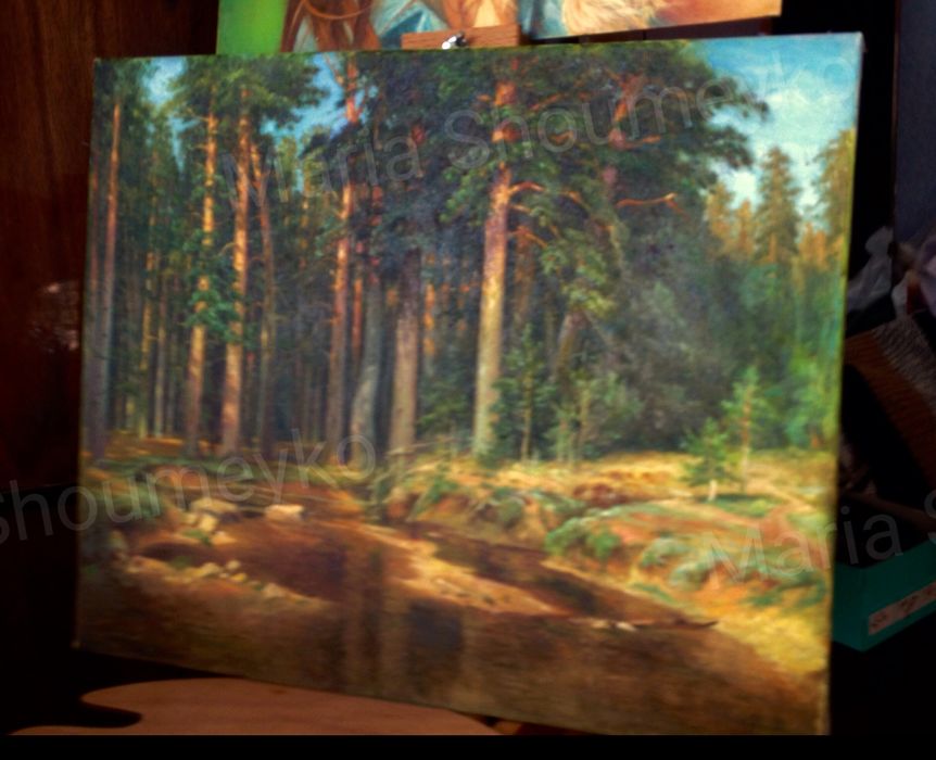 Pejzaż ze zdjęcia. Obraz olejny na płótnie. Prezent.