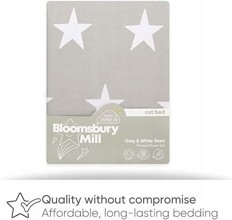 Szaro-białe gwiazdki komplet pościeli dziecięcej 135 cm x 200 cm