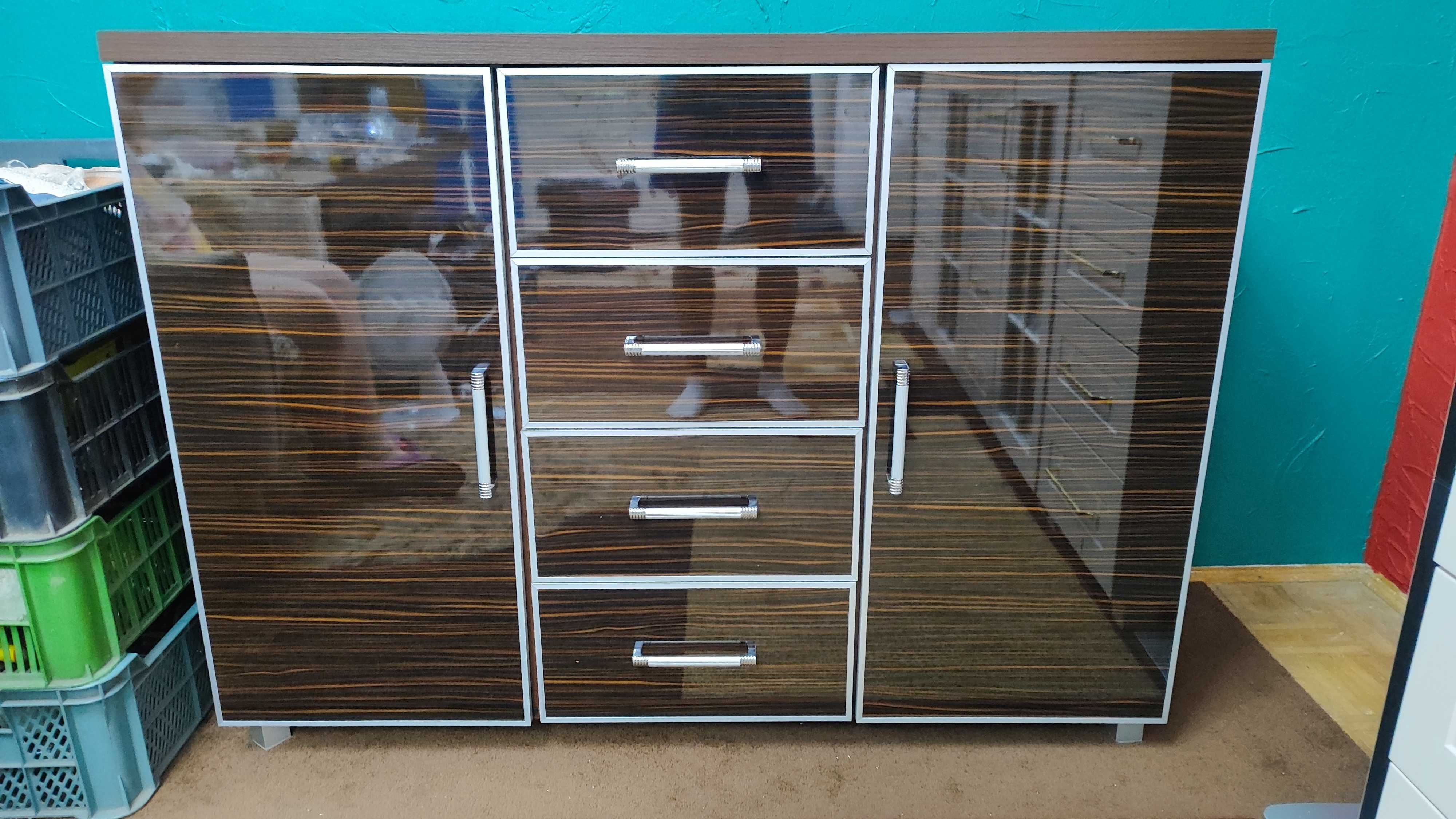 Komoda szuflady szafki wenge połysk lakierowana Bodzio
