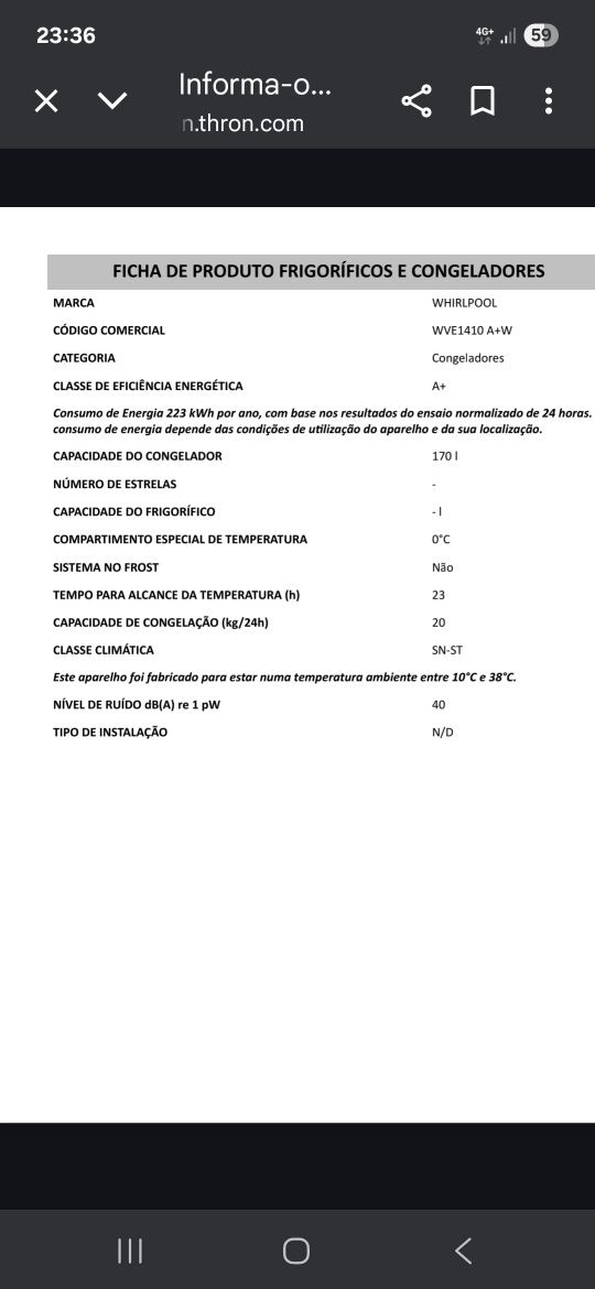 Arca vertical com gavetas Wirlpool