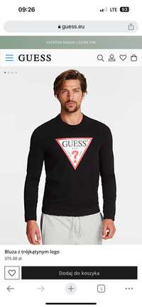 Guess Triangle Logo Neck SLIM FIT - Black M02Q37K6ZS0 bluza męska