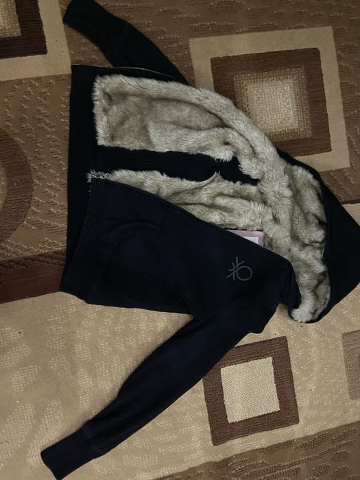 кофта benetton черная с мехом