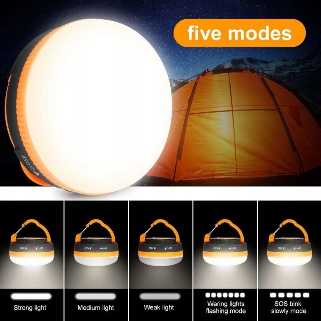 Lampka Kempingowa Turystyczna Powerbank Solar LED USB MAGNES 5 TRYBÓW