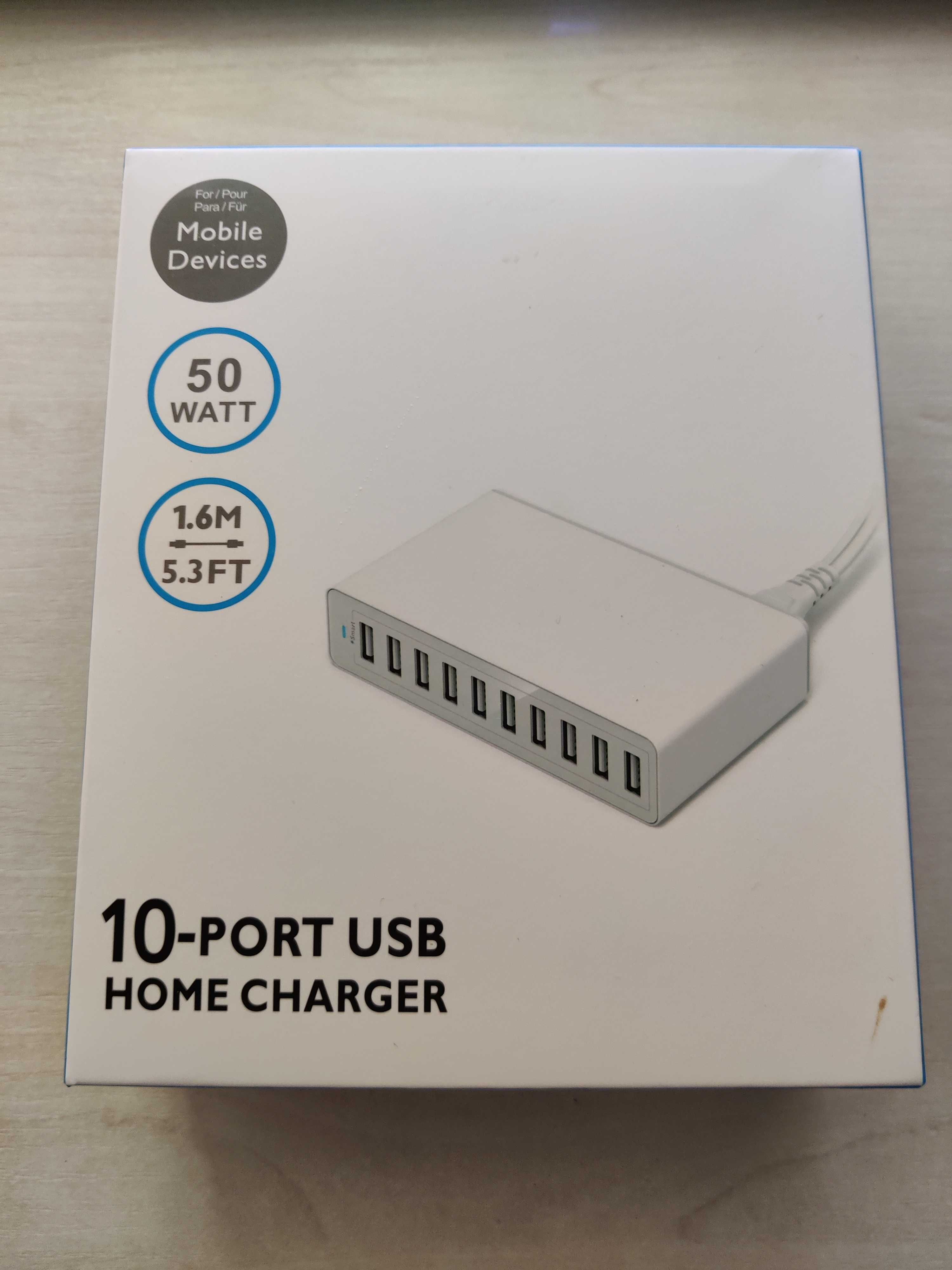 Універсальна скорісна портативна зарядка USB 10портів