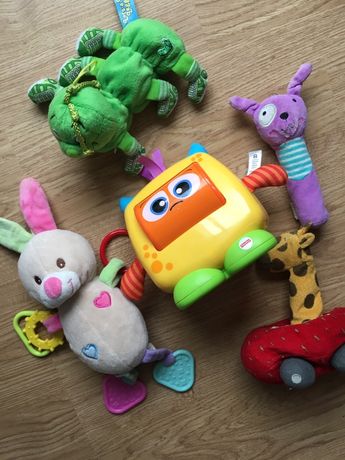 Fisher price stworek humorek interaktywny + zabawki sensoryczne