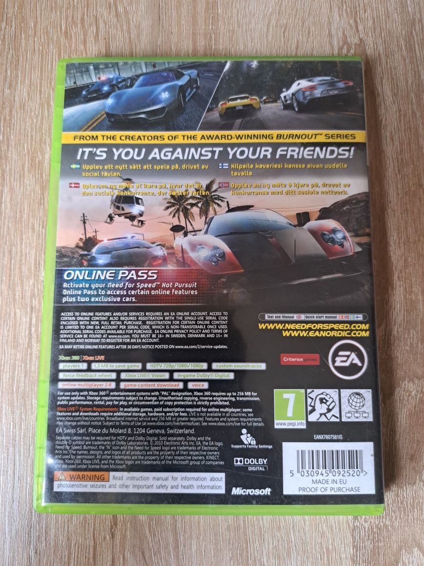 Gra Need for Speed Hot Pursuit Xbox 360 Komplet ANG wyścigi