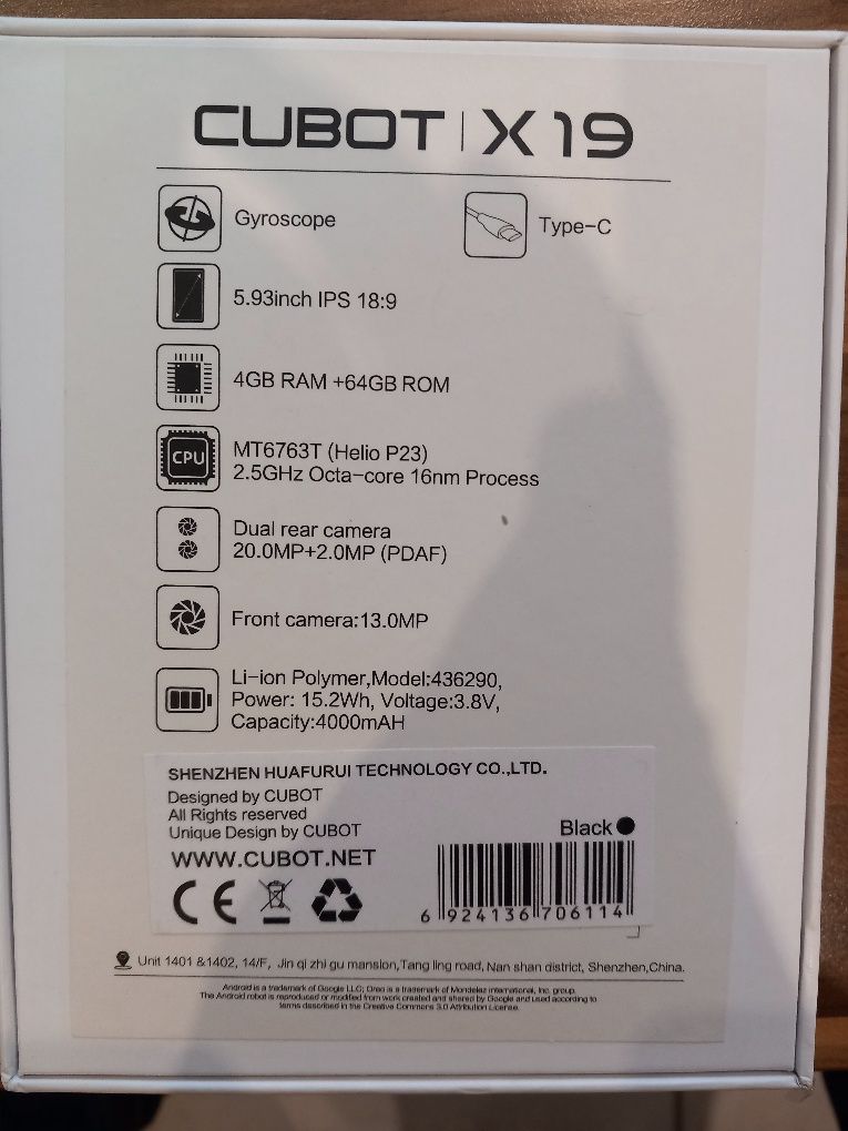 Telefon komórkowy Cubot X19