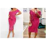 Boohoo cekinowa sukienka midi hiszpanka 6 xl 52 barbie welurowa