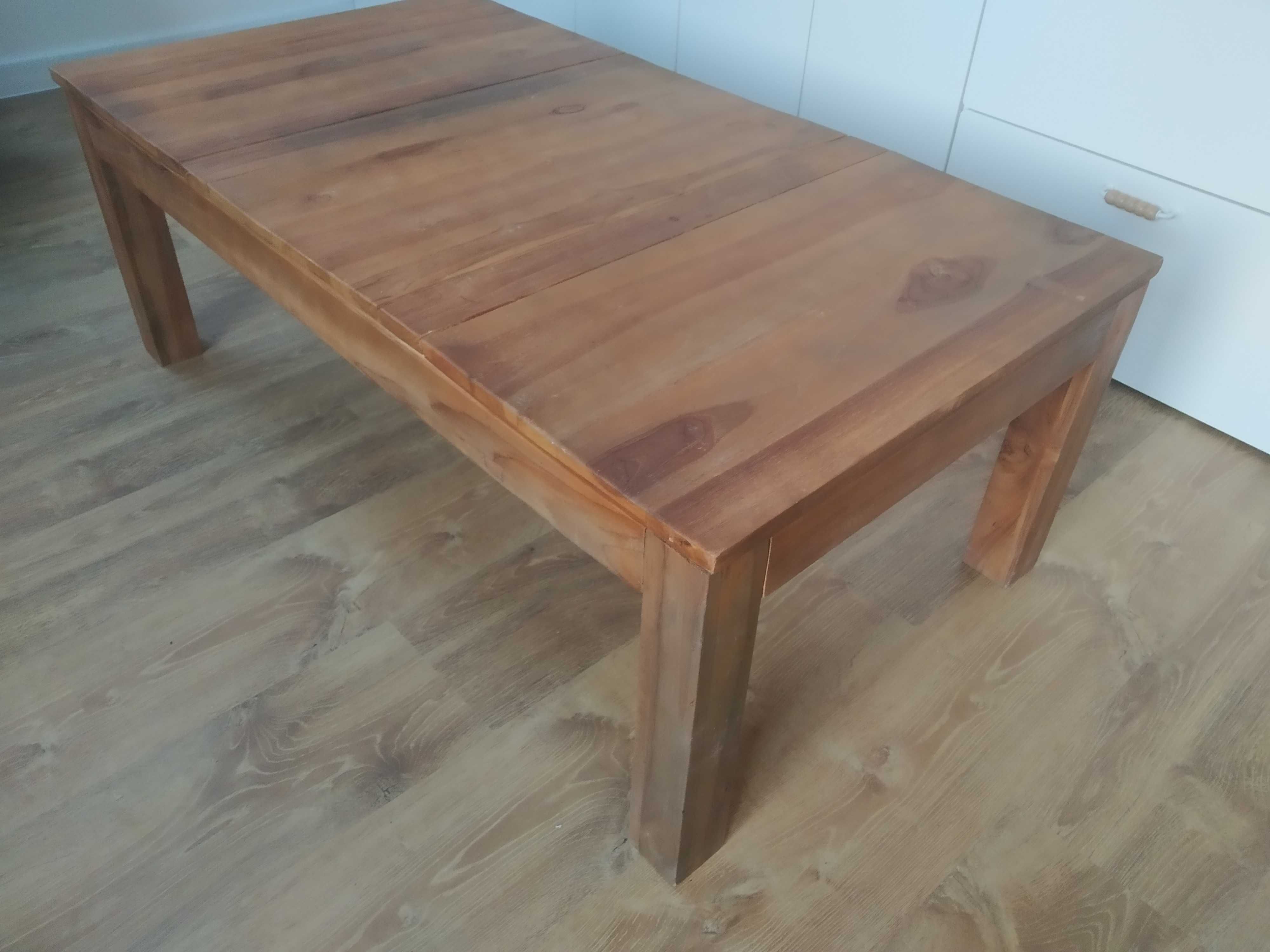 Stolik kawowy z litego drewna tekowego, vidaXL, 110x60x40 cm