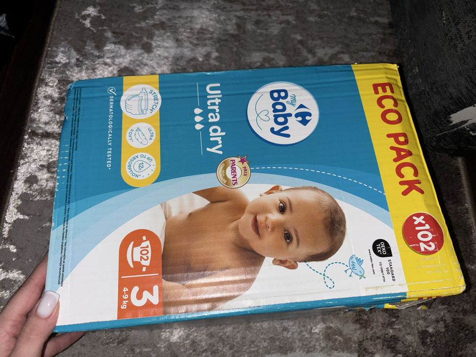 Підгузки Carrefour Baby Ultra Dry розмір 3 (4-9 кг) 101 підгузок