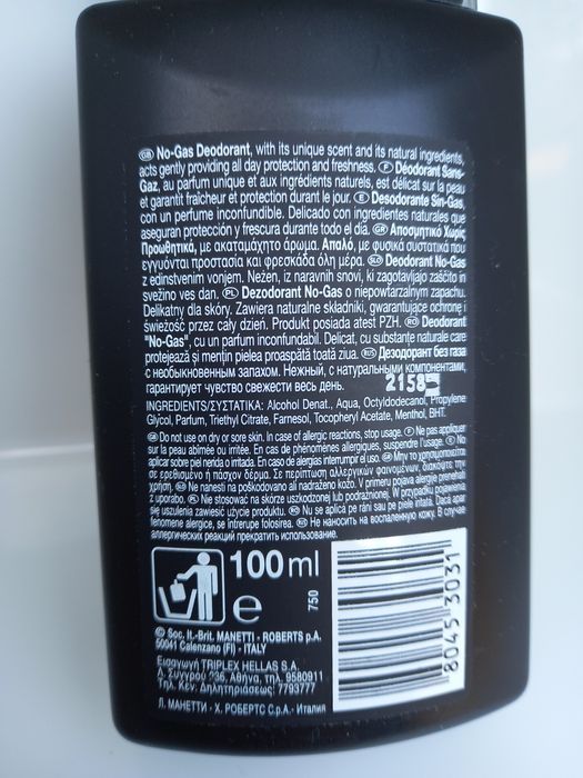 Neutro Roberts Noir 100 ml deo natural spray Unikat Vintage !