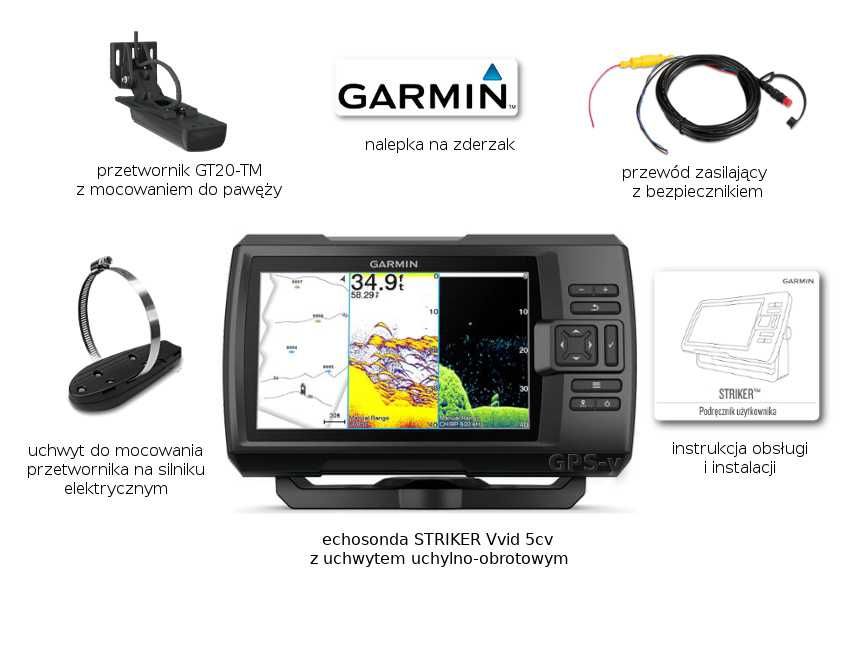 Echosonda Garmin Striker Vivid 5cv (wyświetlacz 5") zestaw z GT20-TM