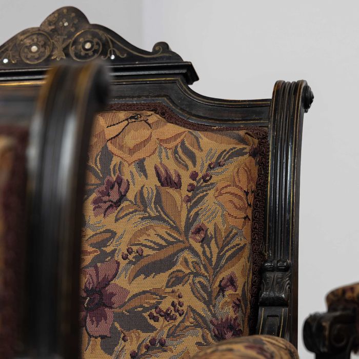 Komplet wypoczynkowy neorenesans makart antyki