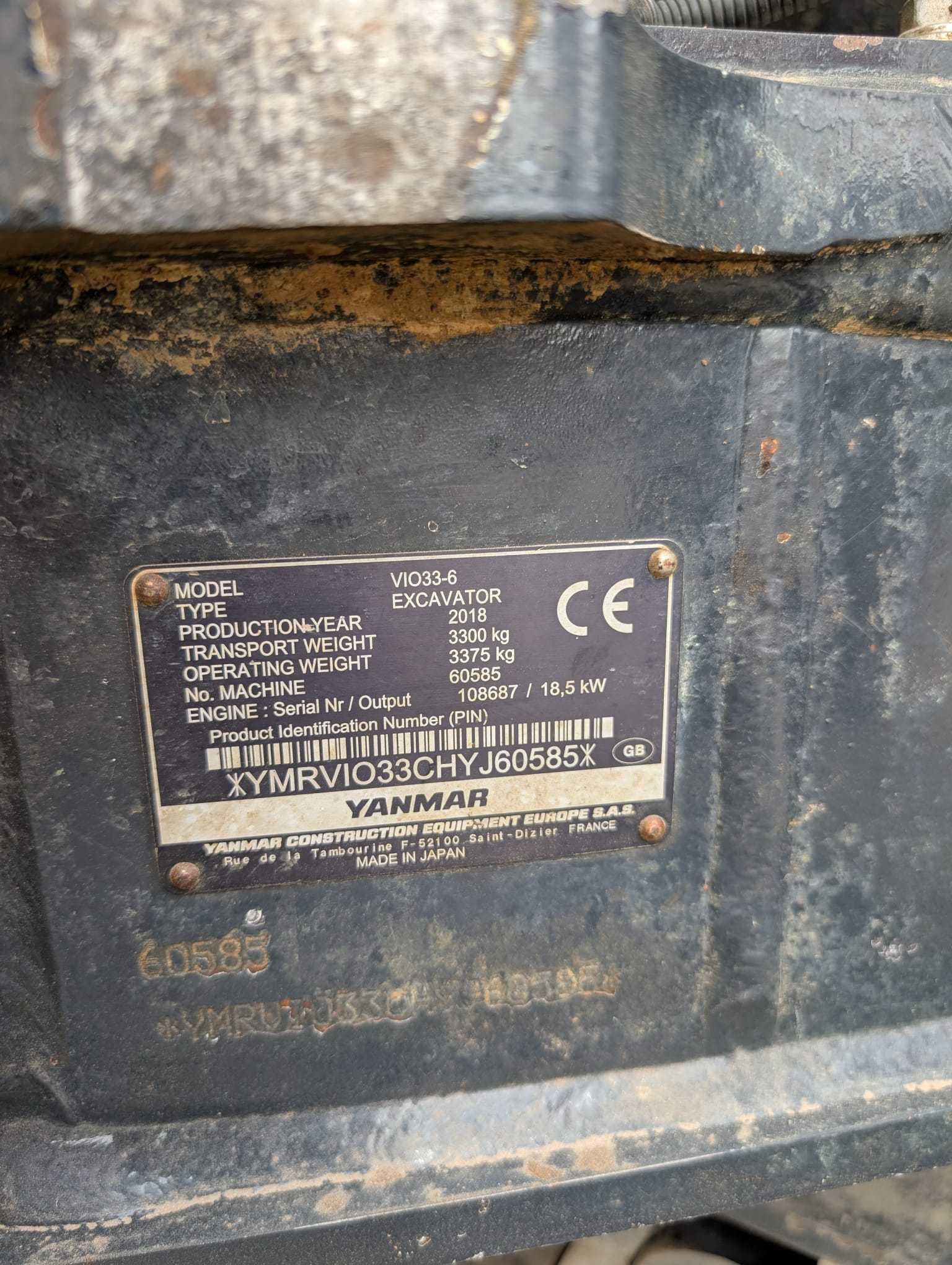 Escavadora Yanmar Vio 33